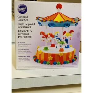 Wilton Carousel Cake Set Merry Go Round 15 Pcs New in Box Discontinued Item